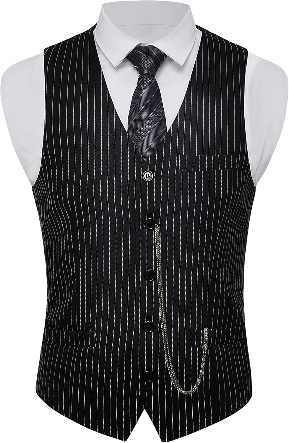 BABEYOND 1920s Mens Gatsby Gangster Vest Costume Accessories Set Fedora Hat